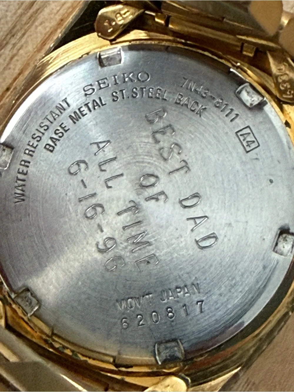 Seiko Presidential Vintage Men’s Watch Gold Case Bracelet Black Dial Date Window